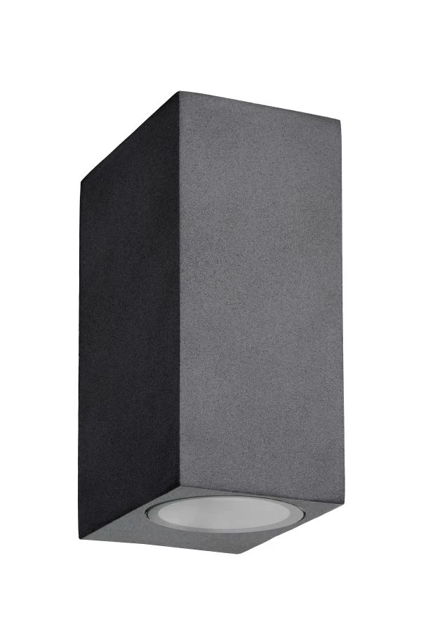 Lucide ZORA-LED - Wall spotlight Outdoor - LED Dim. - GU10 - 2x5W 3000K - IP44 - Black - off